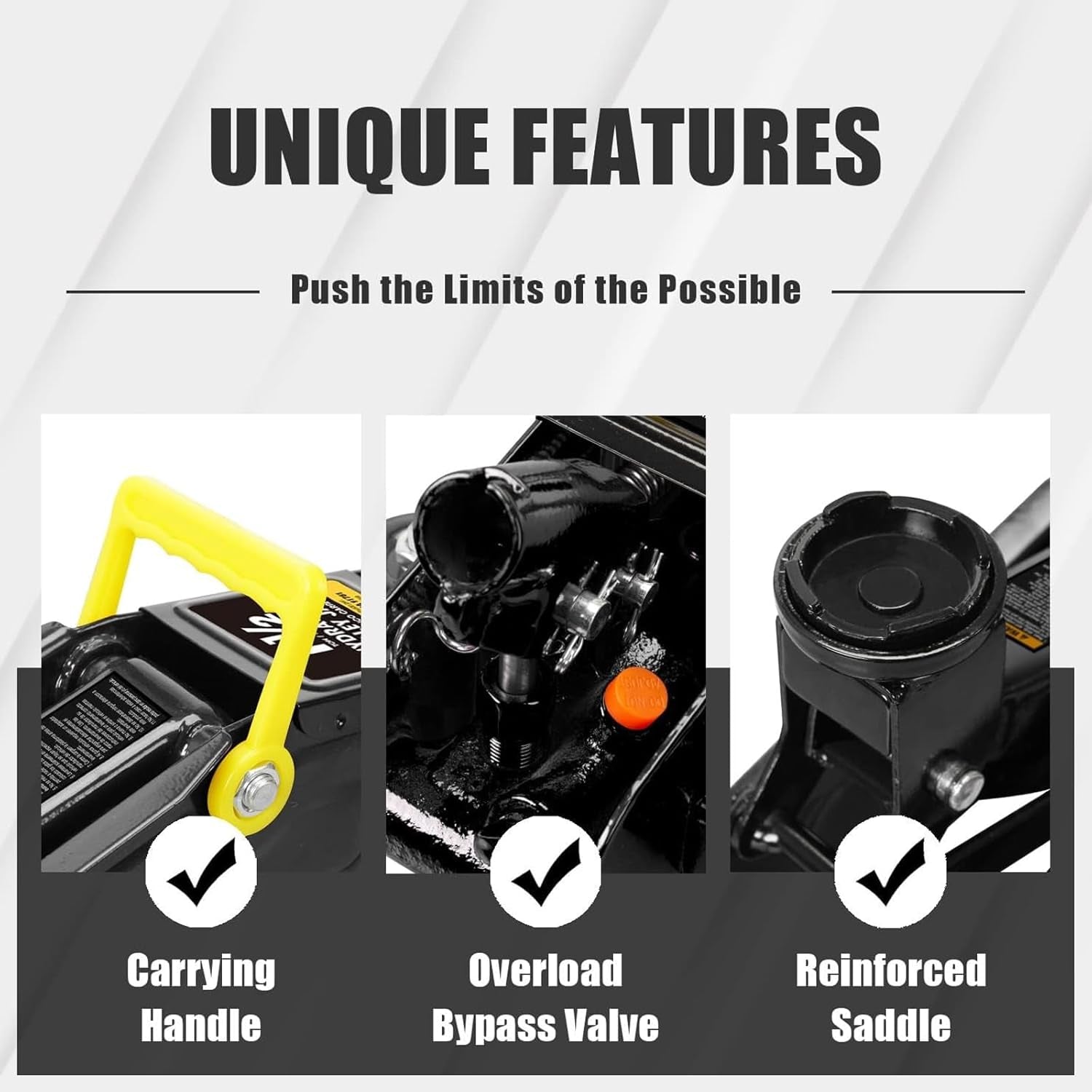 Hydraulic Trolly Service/Floor Jack with Blow Mold Carrying Storage Case, 1.5 Ton (3,000 Lb) Capacity, Black,At820014Sb-1