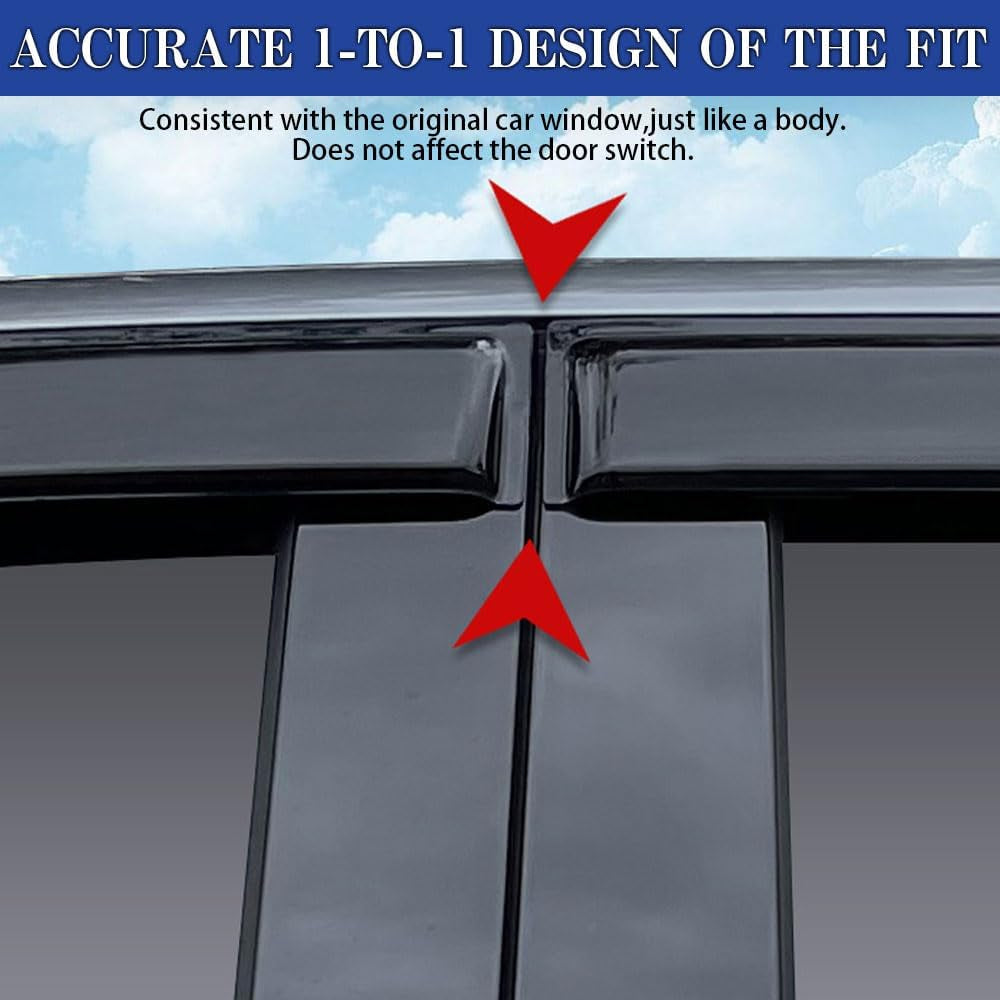 Tape-On Rain Guards for 2007-2014 Chevy Tahoe, for 2007-2014 Chevrolet Tahoe Accessories，Side Vent Visors Shades Window Deflectors for Chevrolet Tahoe
