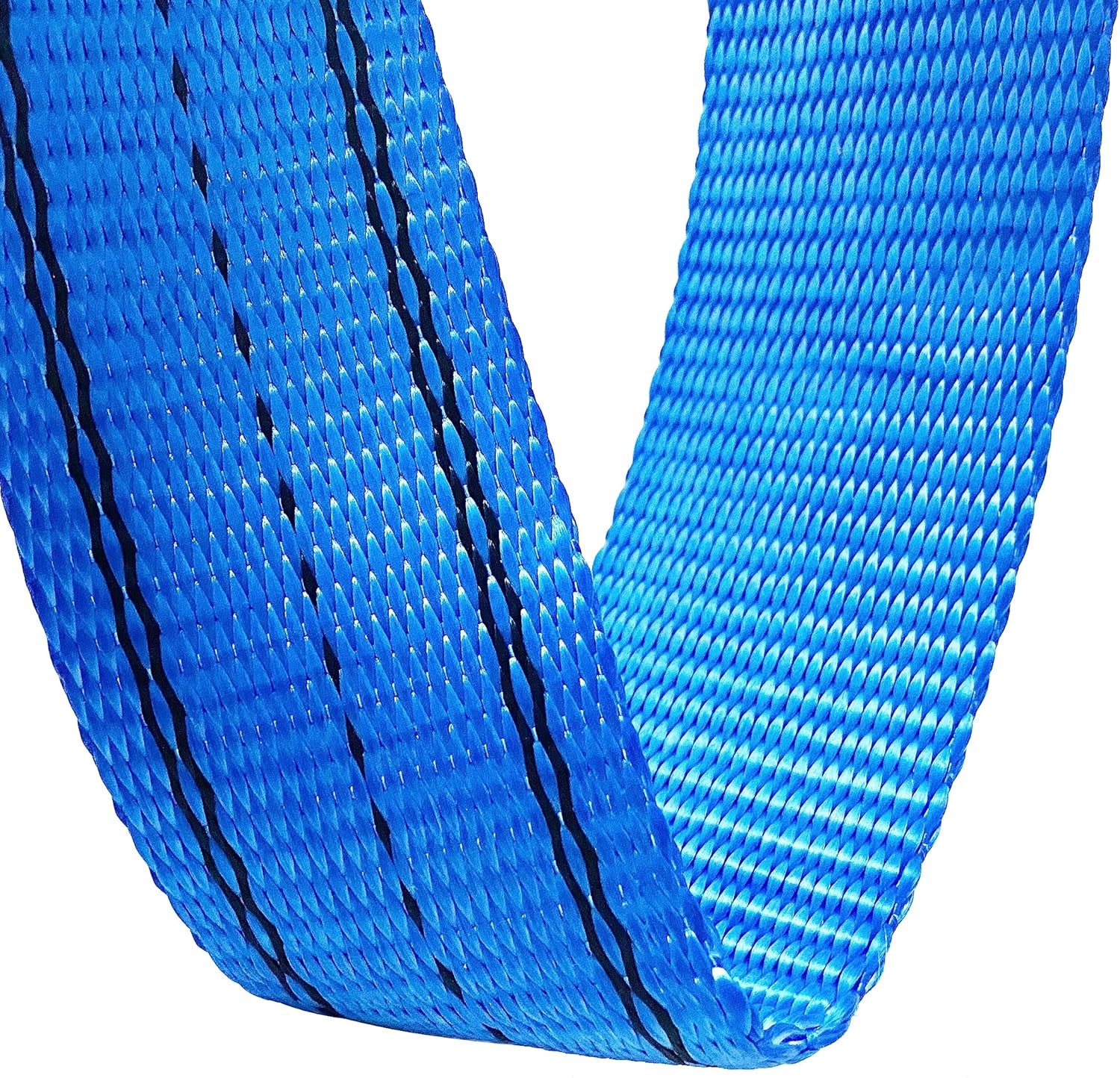 (R) Heavy-Duty Tow Strap with Hooks | 10,000-Pound Capacity | Woven Polyester Webbing | HD Truck Recovery, ATV Towing, Vehicle Rescue | Reliable Tow Rope Versatile Applications (2Inch X 20FT Blue)