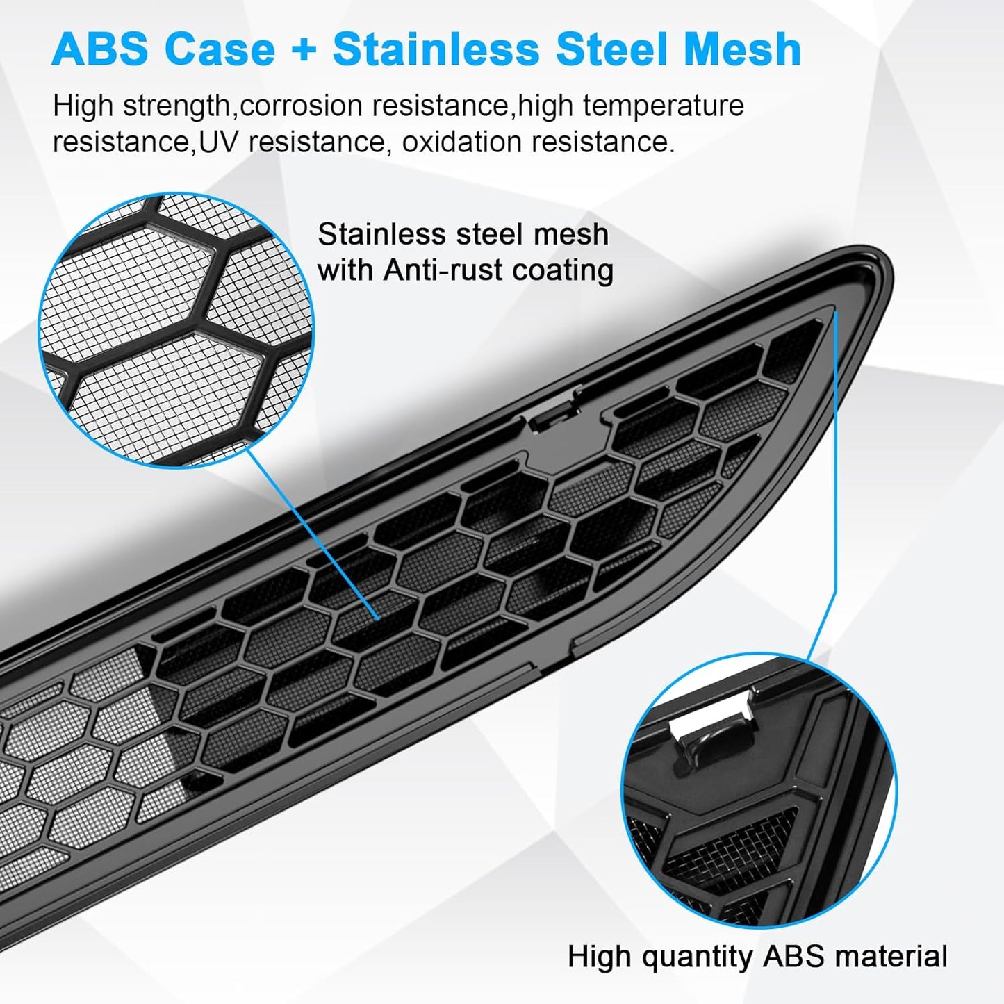 Grille Mesh Inserts for New Tesla Model 3 Highland Front Air Inlet Vent Grille Cover Replacement for Tesla Model 3 2024 2025 Accessories (Detachable Version)