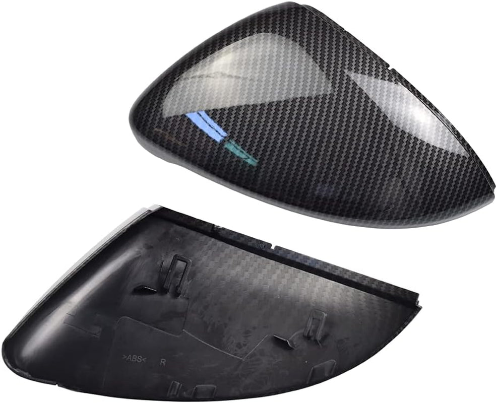 1 Pair Black Rearview Mirror Cover Left Right Side Mirror Covers Caps for VW Golf MK7 7.5 GTI 7 Golf 7 R (Carbon Fiber)