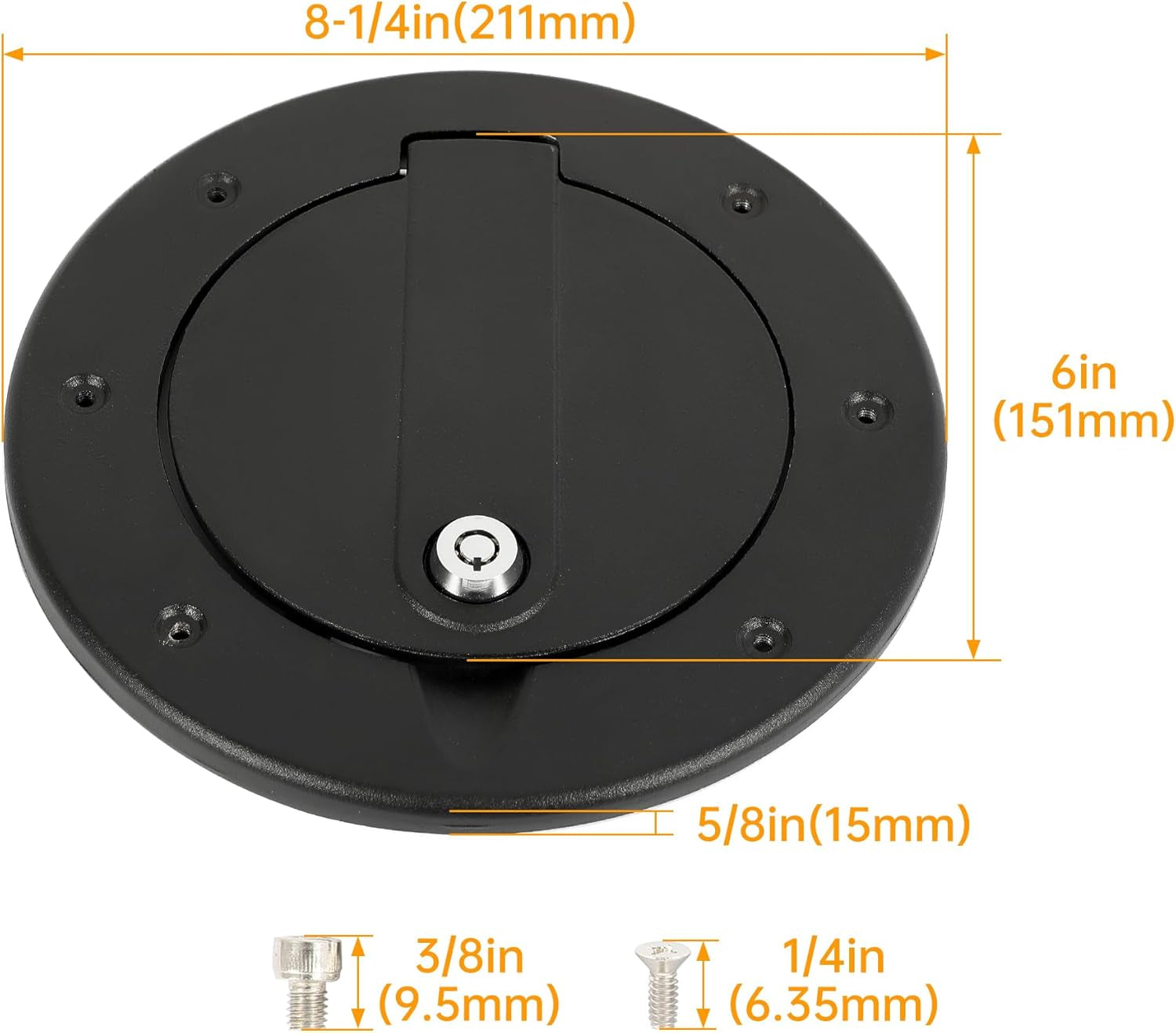 Locking Gas Cap Cover Compatible with 2003-2010 Hummer H3 H3T Fuel Tank Filler Door with Lock Aluminum Exterior Accessories (Textured Black)
