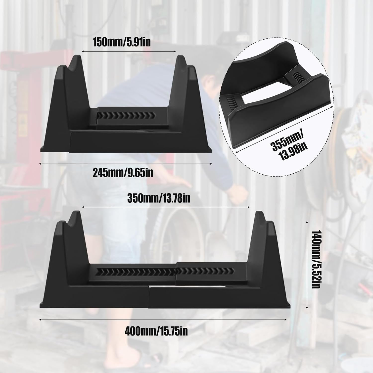 4Pcs Car Tire Display Rack, Adjustable Width Tire Wheel Stand Base Car Wheel Holder Plastic Tire Tray Base Tire Rack for Exhibition, Shop, Garage, Advertising, Trade, Show, Tire Not Include
