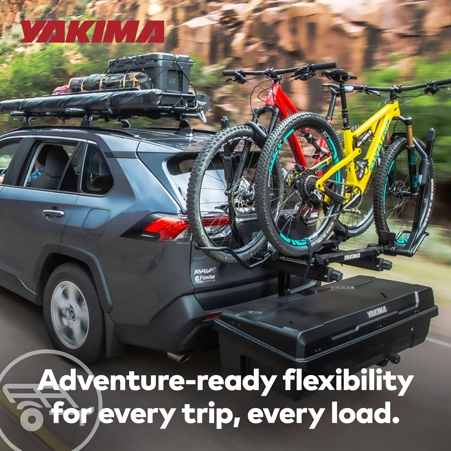 Swing Rack 2 Inch Hitch Cargo System, EXO Swingbase, Bundled with EXO Gearlocker Storage Box - Car Vehicle Accessories for Travel and Camping