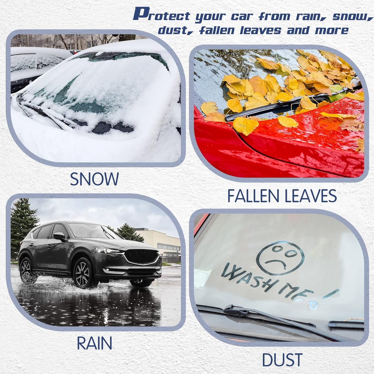 12 Pack Universal Plastic Car Cover Disposable Clear Car Cover with Elastic Band Waterproof Dustproof Car Protective Cover 12.5 X 21.3 Ft Full Exterior Transparent Car Protector for Sedan