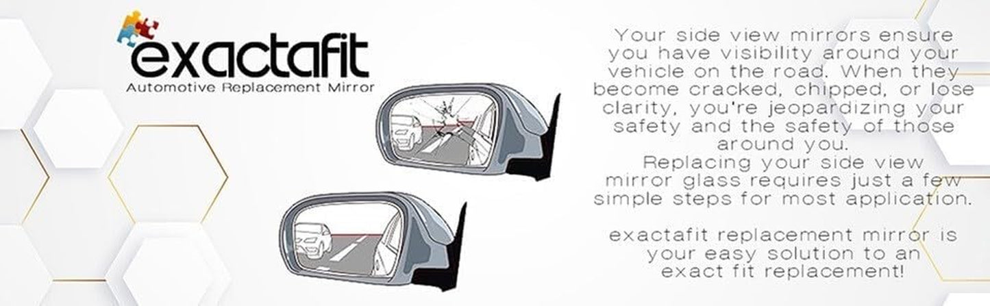 Driver Side Mirror Glass Assembly with Plastic Backing Plate (Non-Heated) Compatible with 2012-2016 Honda CRV, 2016-2020 HRV