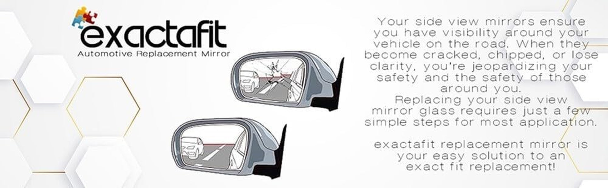 Driver Side Mirror Glass Assembly with Plastic Backing Plate (Non-Heated) Compatible with 2012-2016 Honda CRV, 2016-2020 HRV