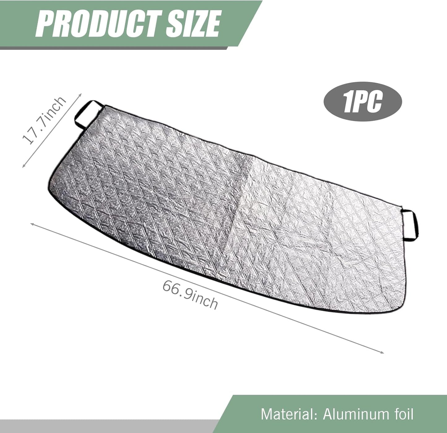 1 PC Car Front Windshield Trough Cover, 66.9" X 17.7" Foldable Dust Frost Wiper Cover, Elastic Band + Suction-Type Quick Installation Four-Season Universal Vehicle Essential Parts (Silver)