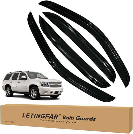 Tape-On Rain Guards for 2007-2014 Chevy Tahoe, for 2007-2014 Chevrolet Tahoe Accessories，Side Vent Visors Shades Window Deflectors for Chevrolet Tahoe