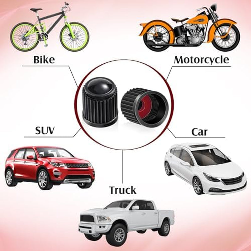 20 Pack Tyre Valve Dust Caps for Car, Motorbike, Trucks, Bike, Bicycle (Black)