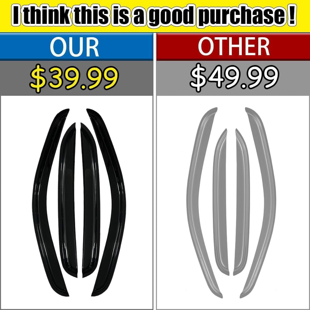 Tape-On Rain Guards for 2007-2014 Chevy Tahoe, for 2007-2014 Chevrolet Tahoe Accessories，Side Vent Visors Shades Window Deflectors for Chevrolet Tahoe