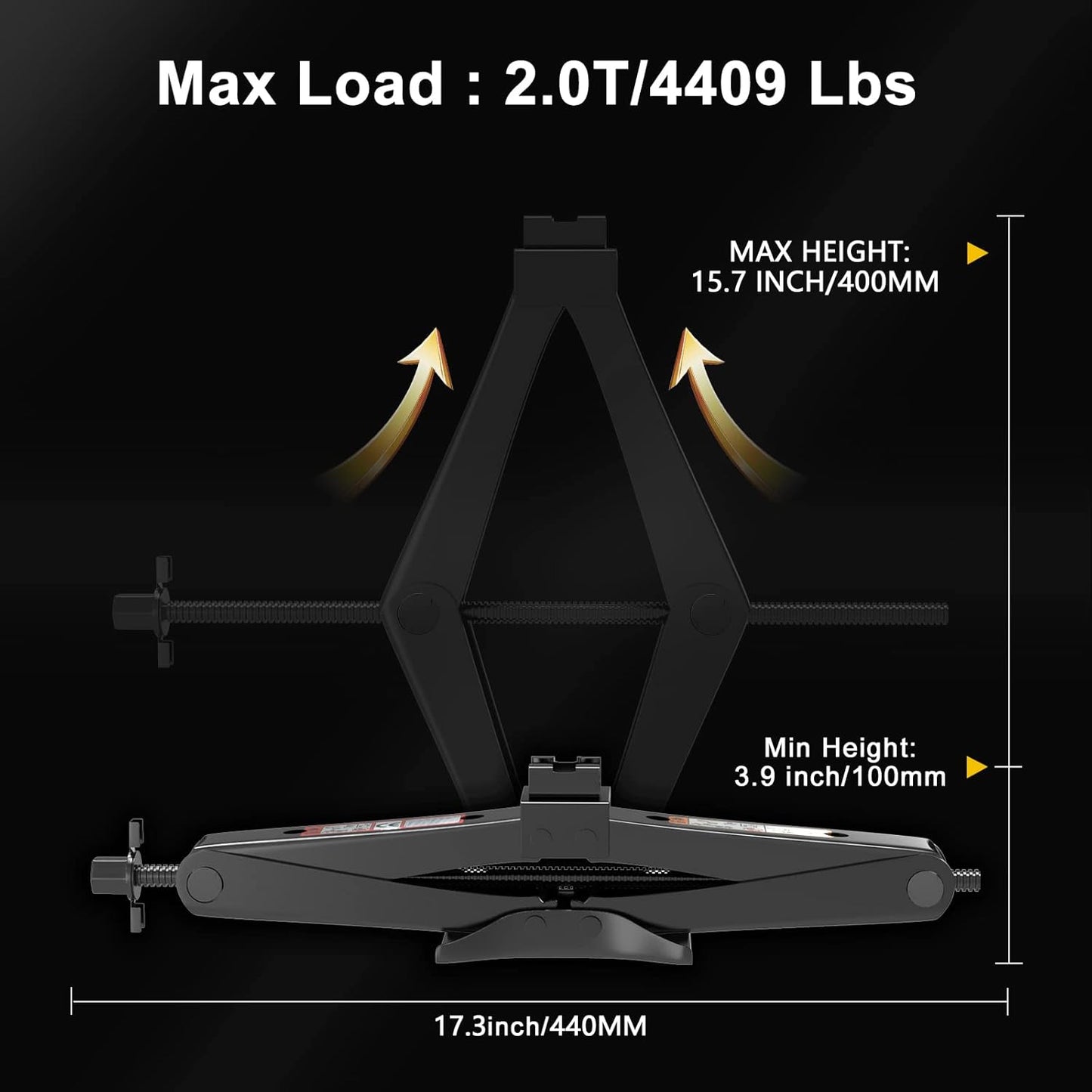 Scissor Jack for Car - 2 Ton (4409 Lbs) Car Jack Kit,Quick Lifting Tire Changing Kit, Tire Jack Kit for Auto/Suv/Mpv (2 Ton)