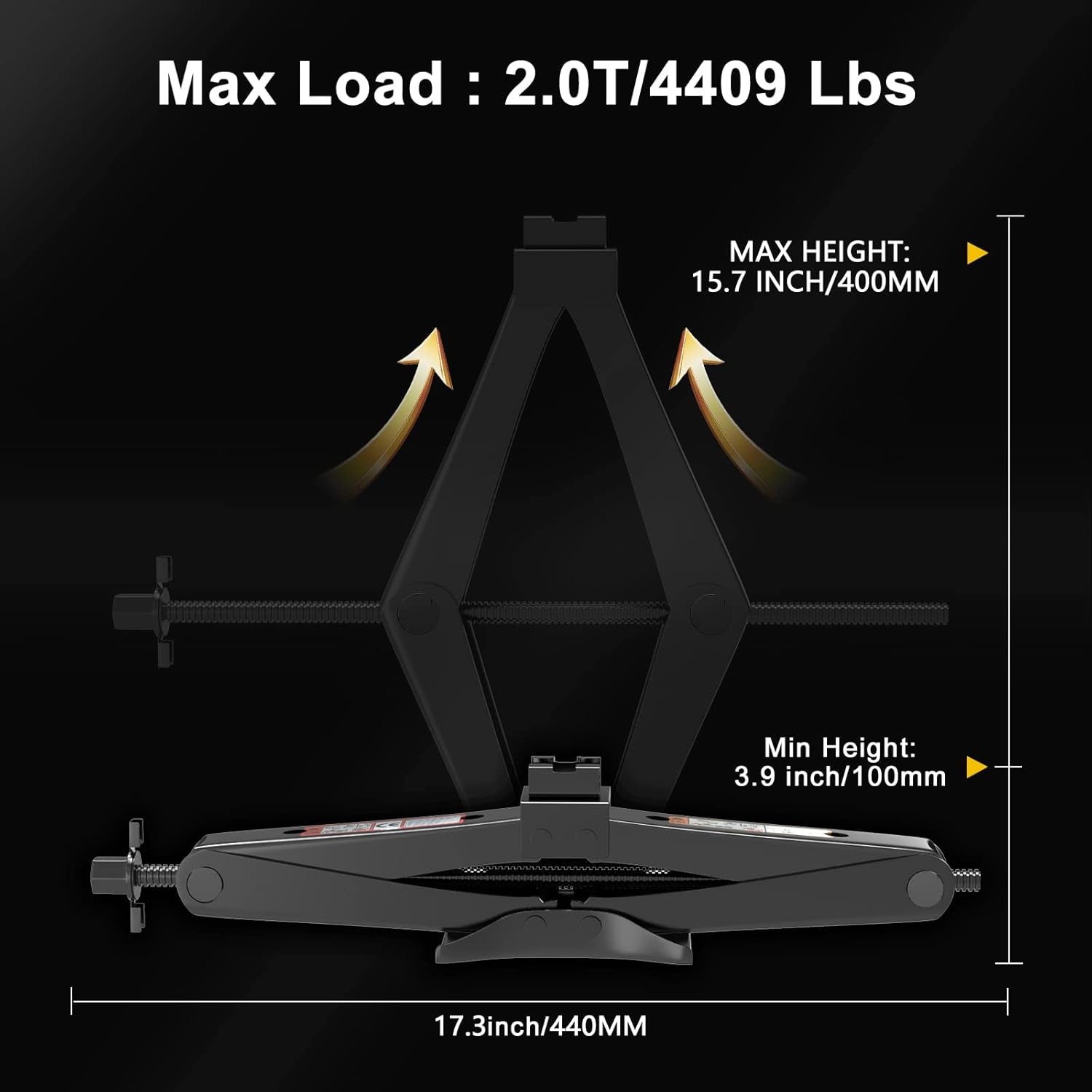 Scissor Jack for Car - 2 Ton (4409 Lbs) Car Jack Kit,Quick Lifting Tire Changing Kit, Tire Jack Kit for Auto/Suv/Mpv (2 Ton)