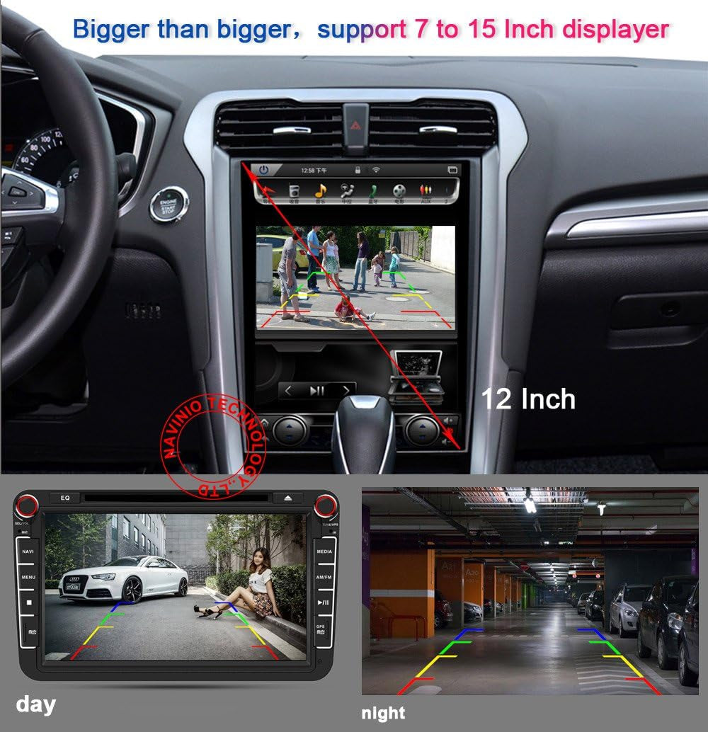 New Version Car Third Roof Top Mount Brake Lamp Camera Brake Light Rear View Backup Camera+4.3" Reverse Screen for Chevrolet Express GMC Savana Vans Exporer Vans Cargo