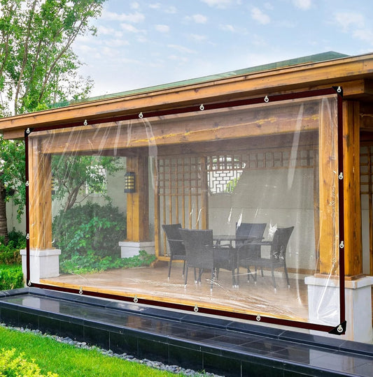 Clear Tarp Waterproof 4X6 FT - Plastic Small Tarps Heavy Duty Cover for Patio Enclosures Winter Protection for Plants Gardens Chicken Coops and Patios