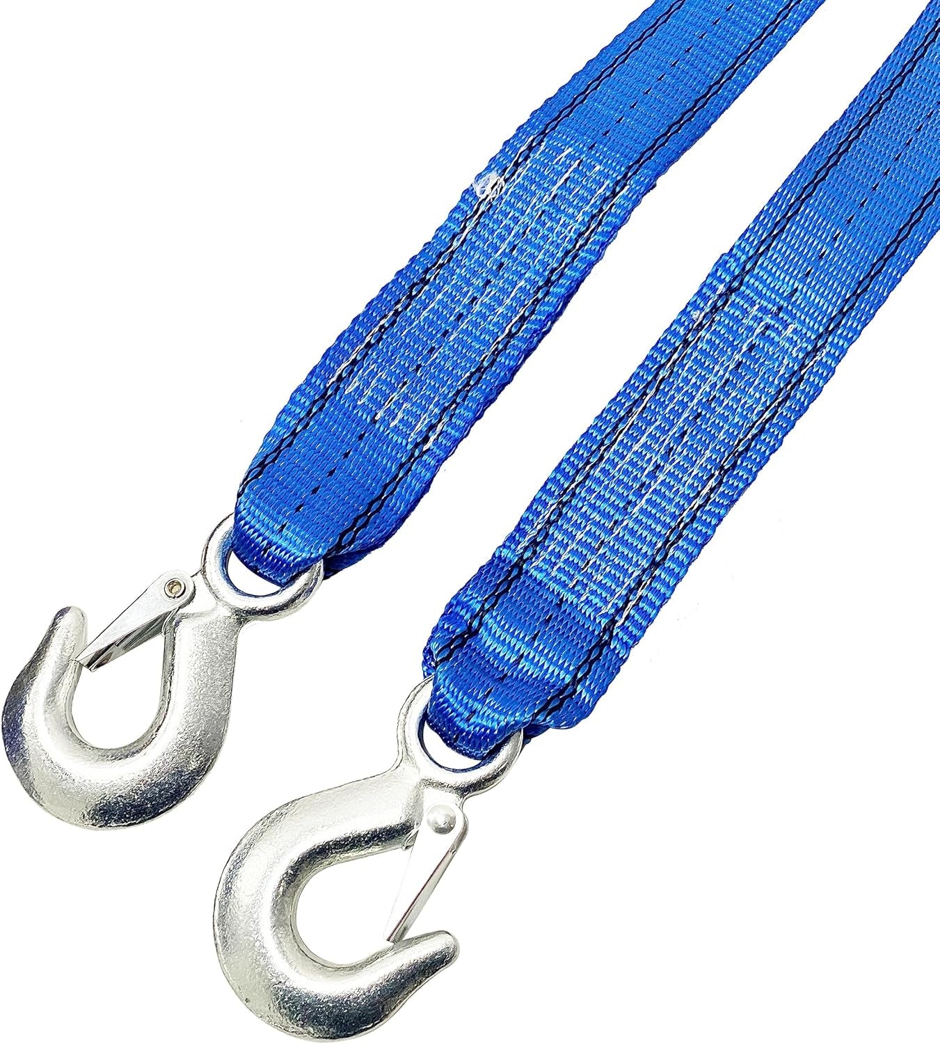 (R) Heavy-Duty Tow Strap with Hooks | 10,000-Pound Capacity | Woven Polyester Webbing | HD Truck Recovery, ATV Towing, Vehicle Rescue | Reliable Tow Rope Versatile Applications (2Inch X 20FT Blue)