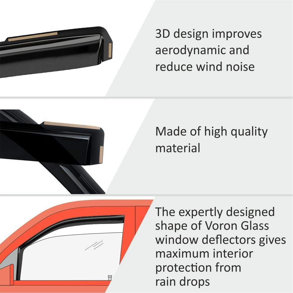 In-Channel Extra Durable Rain Guards for Jeep Gladiator 2020-2025, Window Deflectors, Vent Window Visors, 4 Pieces - 200292