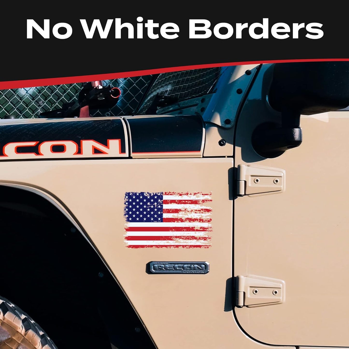 American Flag Decal - Distressed Patriotic Vinyl Bumper Sticker for Cars, Trucks & Vehicle Windows - Made in USA (5.7X3.6 Inches) - SSB